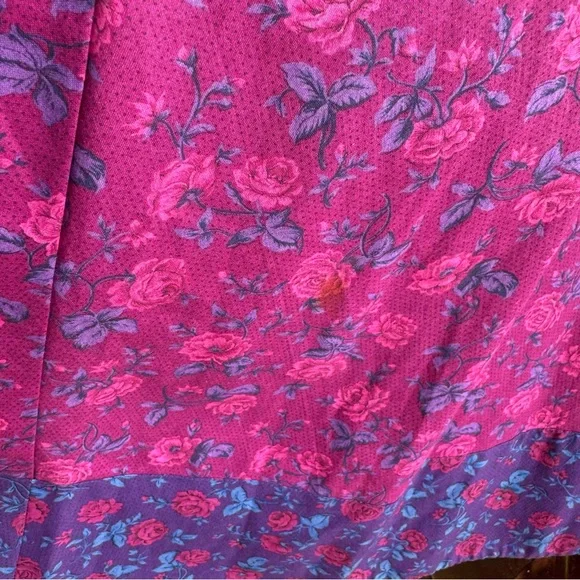 Vintage Suttles & Seawinds Floral Midi Dress Sz XS Pink Romantic Summer Canadian - Picture 7 of 16